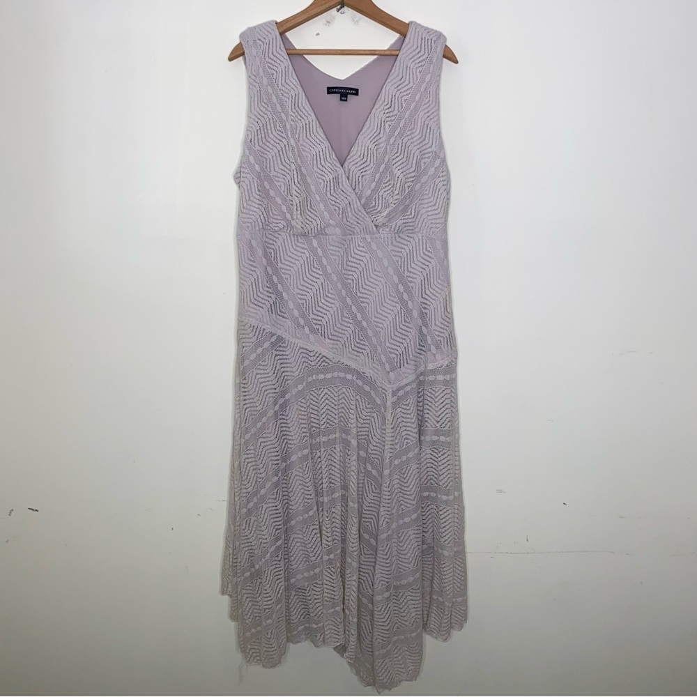 Chris McLaughlin 16W Elegant Sleeveless Lace Dress in Beige